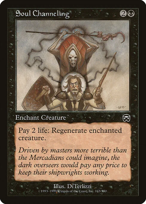 Soul Channeling, carta Magic di tipo Enchantment — Aura illustrata da DiTerlizzi