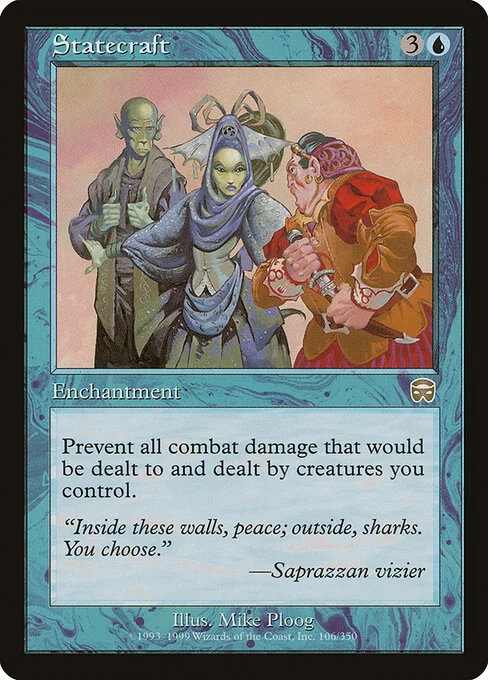Statecraft, carta Magic di tipo Enchantment illustrata da Mike Ploog