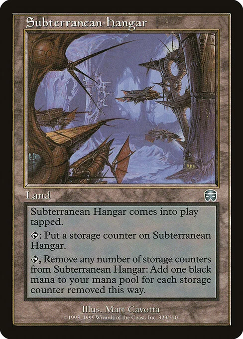 Subterranean Hangar, carta Magic di tipo Land illustrata da Matt Cavotta