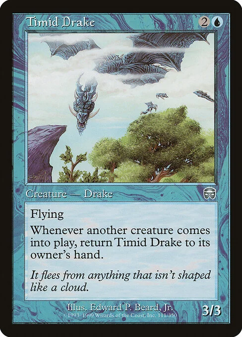 Timid Drake, carta Magic di tipo Creature — Drake illustrata da Edward P. Beard, Jr.