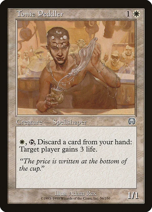 Tonic Peddler, carta Magic di tipo Creature — Human Spellshaper illustrata da Adam Rex