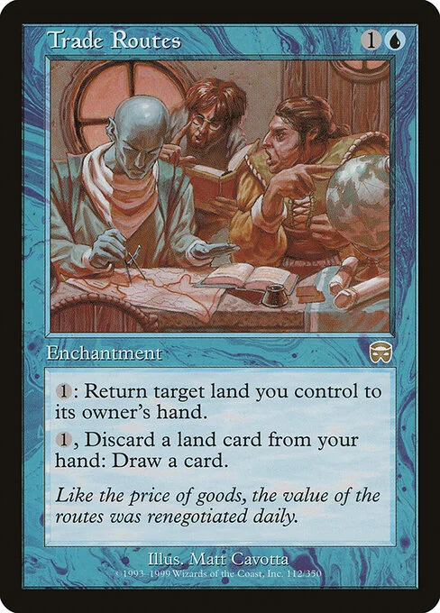 Trade Routes, carta Magic di tipo Enchantment illustrata da Matt Cavotta