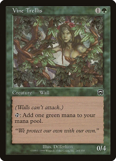 Vine Trellis, carta Magic di tipo Creature — Plant Wall illustrata da DiTerlizzi