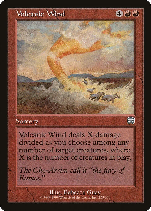Volcanic Wind, carta Magic di tipo Sorcery illustrata da Rebecca Guay