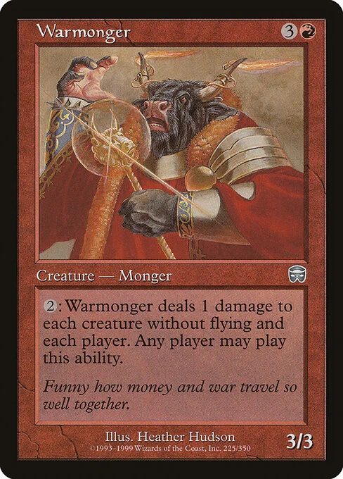 Warmonger, carta Magic di tipo Creature — Minotaur Monger illustrata da Heather Hudson