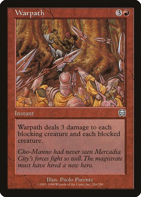 Warpath, carta Magic di tipo Instant illustrata da Paolo Parente