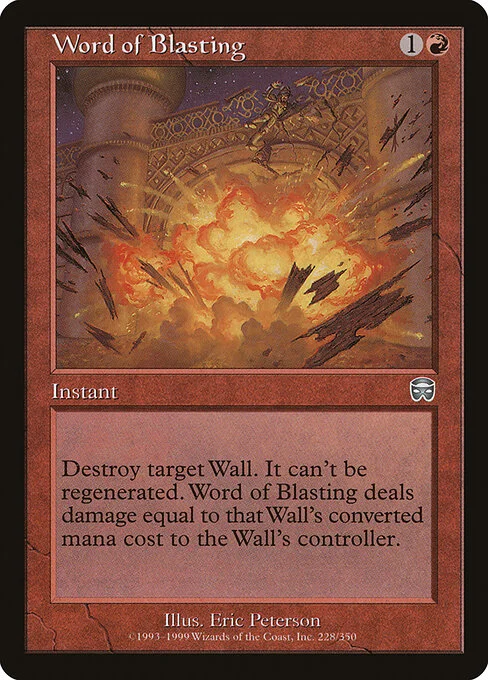 Word of Blasting, carta Magic di tipo Instant illustrata da Eric Peterson