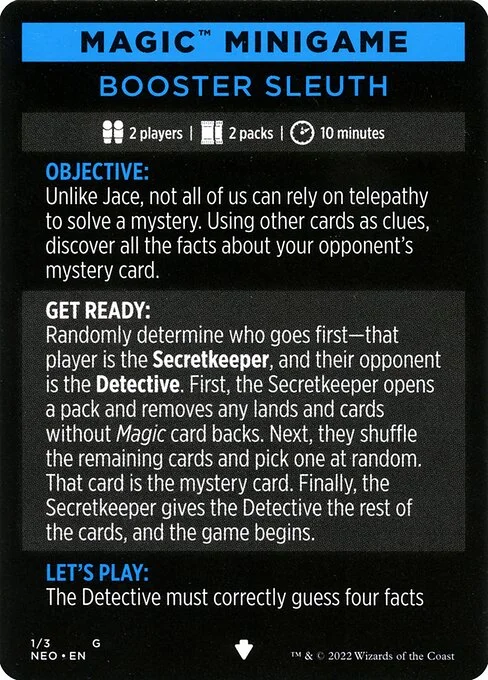 Booster Sleuth // Booster Sleuth (cont'd), carta Magic di tipo Card // Card