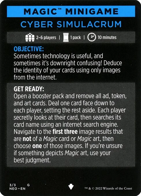 Cyber Simulacrum // Cyber Simulacrum (cont'd), carta Magic di tipo Card // Card