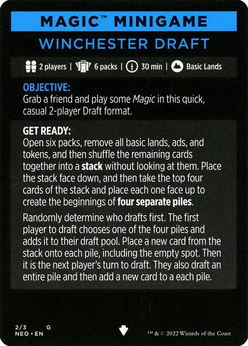 Winchester Draft // Winchester Draft (cont'd), carta Magic di tipo Card // Card