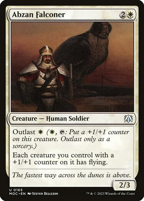 Abzan Falconer, carta Magic di tipo Creature — Human Soldier illustrata da Steven Belledin