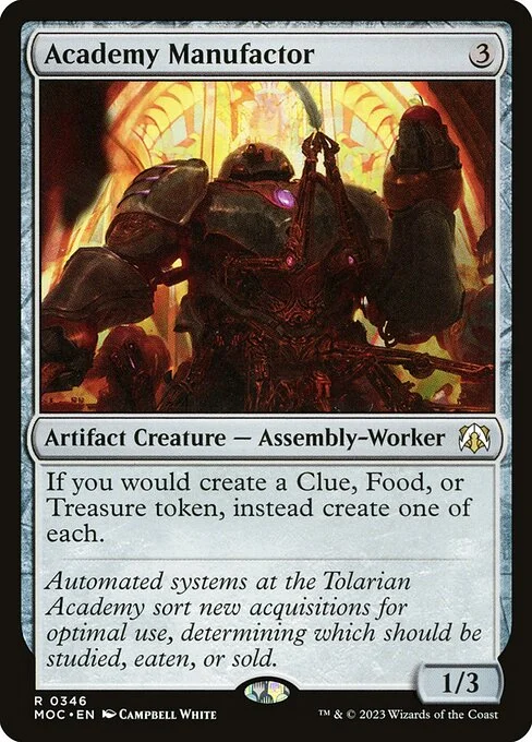 Academy Manufactor, carta Magic di tipo Artifact Creature — Assembly-Worker illustrata da Campbell White