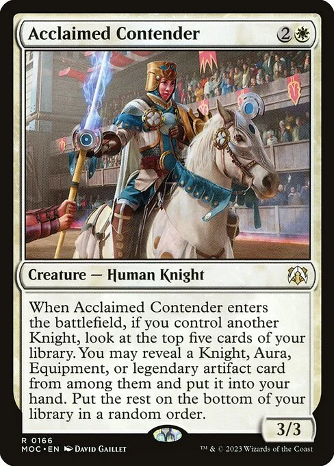 Acclaimed Contender, carta Magic di tipo Creature — Human Knight illustrata da David Gaillet