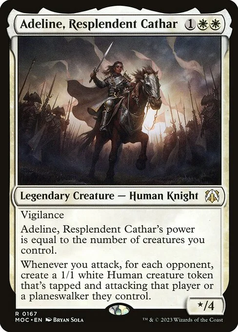 Adeline, Resplendent Cathar, carta Magic di tipo Legendary Creature — Human Knight illustrata da Bryan Sola