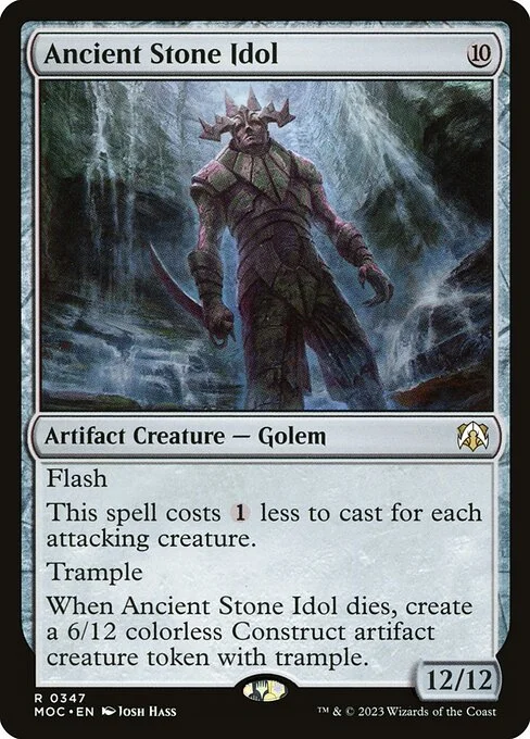 Ancient Stone Idol, carta Magic di tipo Artifact Creature — Golem illustrata da Josh Hass