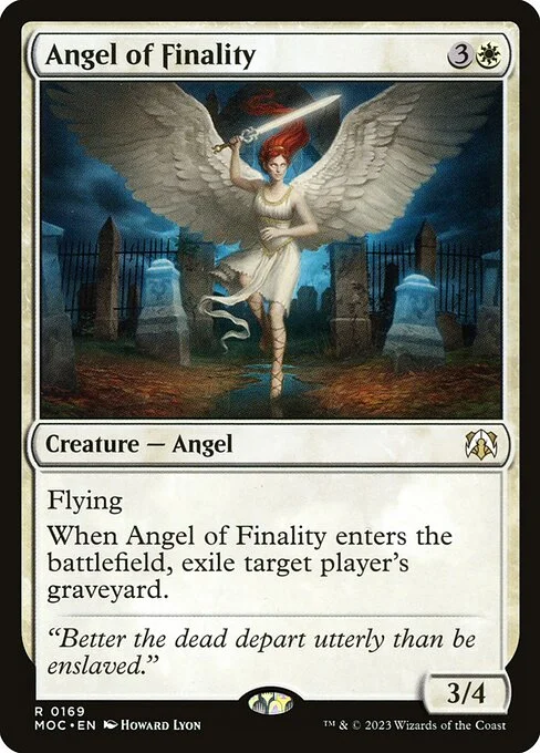 Angel of Finality, carta Magic di tipo Creature — Angel illustrata da Howard Lyon