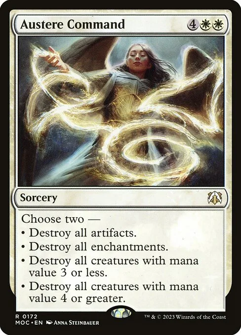 Austere Command, carta Magic di tipo Sorcery illustrata da Anna Steinbauer