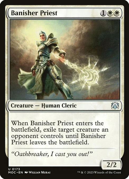 Banisher Priest, carta Magic di tipo Creature — Human Cleric illustrata da Willian Murai