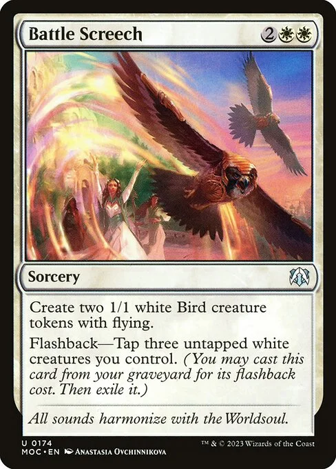 Battle Screech, carta Magic di tipo Sorcery illustrata da Anastasia Ovchinnikova