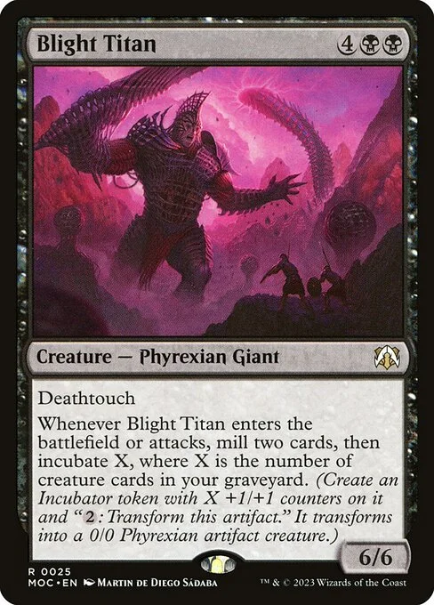 Blight Titan, carta Magic di tipo Creature — Phyrexian Giant illustrata da Martin de Diego Sádaba