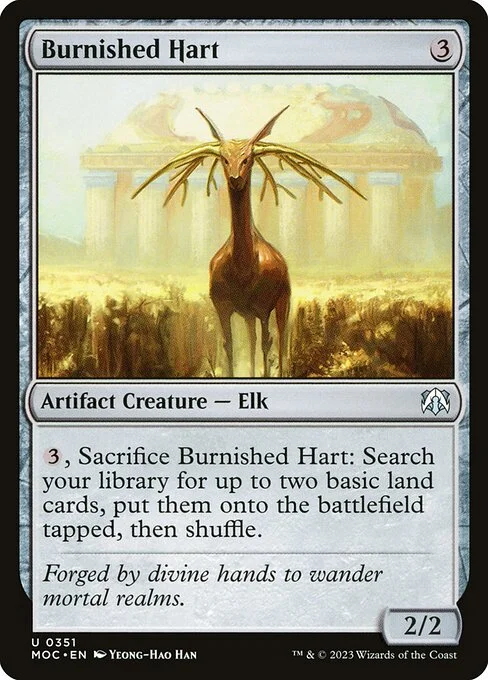Burnished Hart, carta Magic di tipo Artifact Creature — Elk illustrata da Yeong-Hao Han