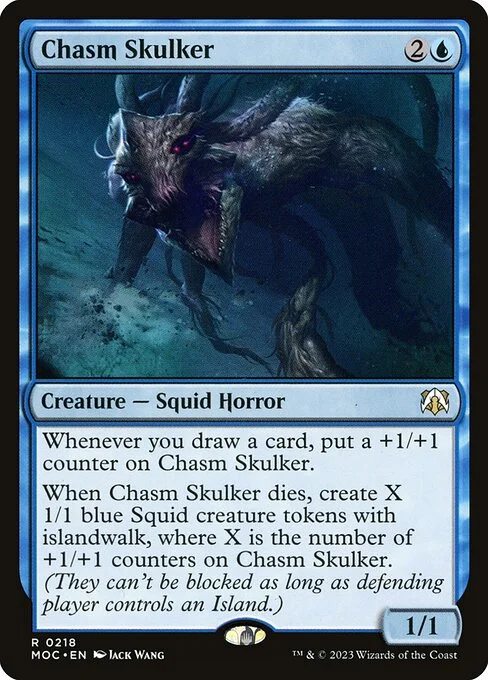 Chasm Skulker, carta Magic di tipo Creature — Squid Horror illustrata da Jack Wang