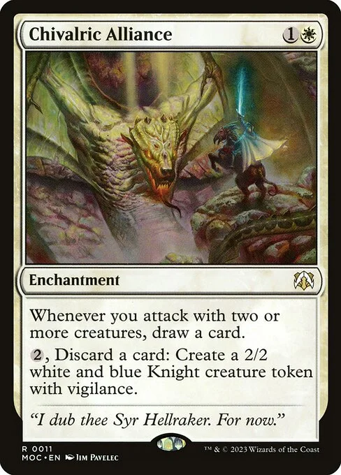 Chivalric Alliance, carta Magic di tipo Enchantment illustrata da Jim Pavelec