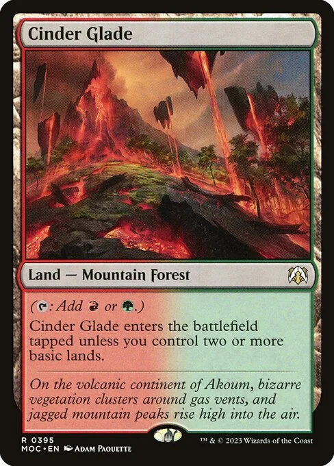 Cinder Glade, carta Magic di tipo Land — Mountain Forest illustrata da Adam Paquette