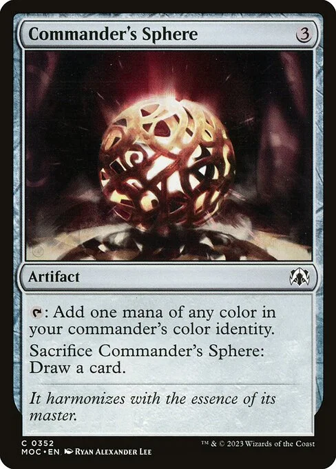 Commander's Sphere, carta Magic di tipo Artifact illustrata da Ryan Alexander Lee