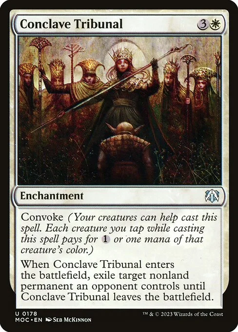 Conclave Tribunal, carta Magic di tipo Enchantment illustrata da Seb McKinnon