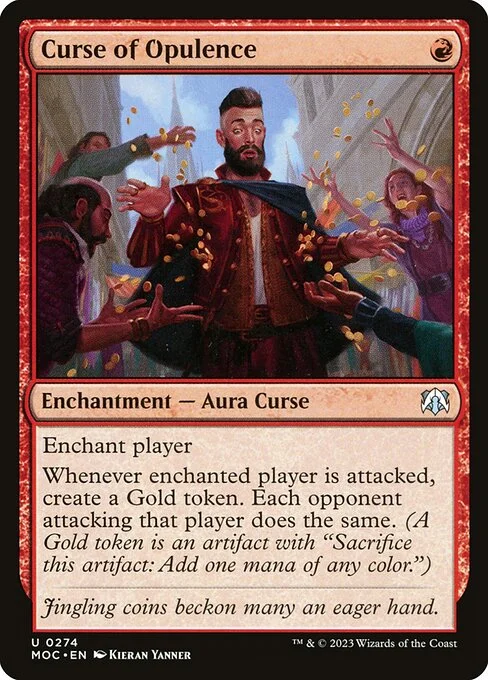 Curse of Opulence, carta Magic di tipo Enchantment — Aura Curse illustrata da Kieran Yanner