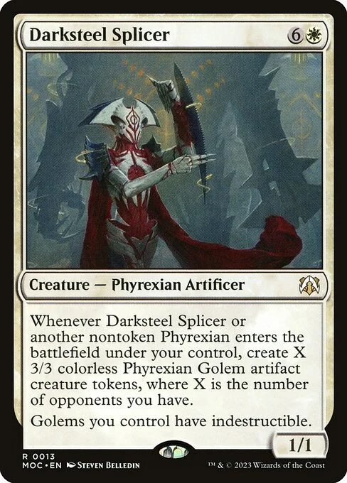 Darksteel Splicer, carta Magic di tipo Creature — Phyrexian Artificer illustrata da Steven Belledin