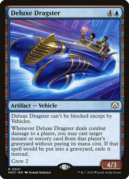 Deluxe Dragster, carta Magic di tipo Artifact — Vehicle illustrata da Gabor Szikszai
