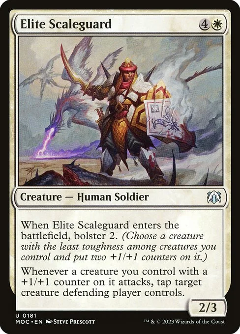 Elite Scaleguard, carta Magic di tipo Creature — Human Soldier illustrata da Steve Prescott