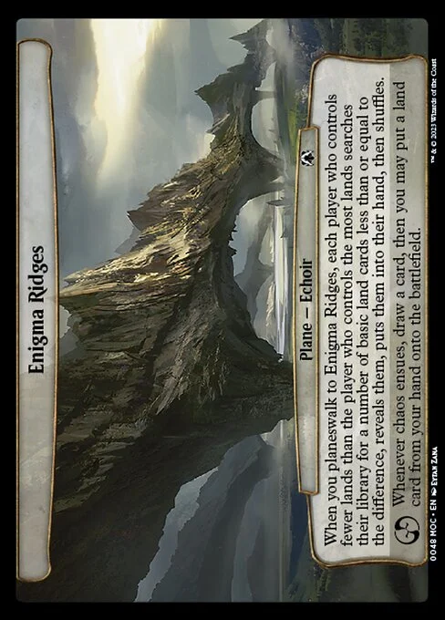 Enigma Ridges, carta Magic di tipo Plane — Echoir illustrata da Eytan Zana
