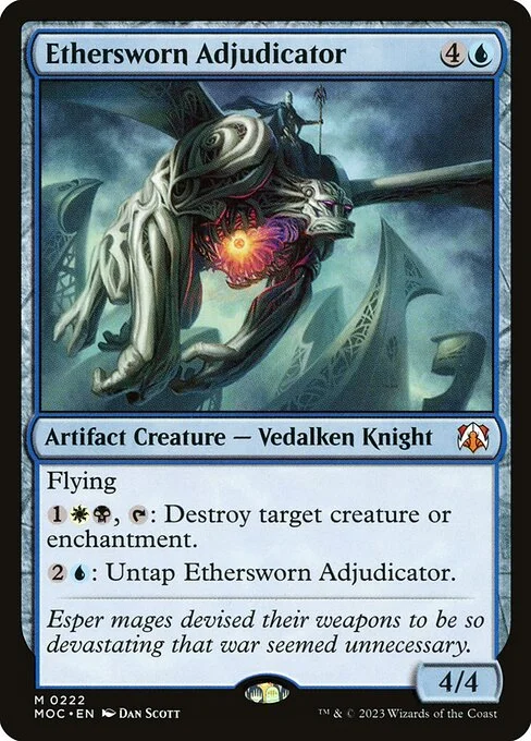 Ethersworn Adjudicator, carta Magic di tipo Artifact Creature — Vedalken Knight illustrata da Dan Murayama Scott