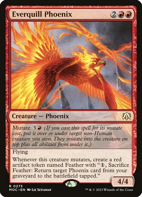 Everquill Phoenix, carta Magic di tipo Creature — Phoenix illustrata da Lie Setiawan