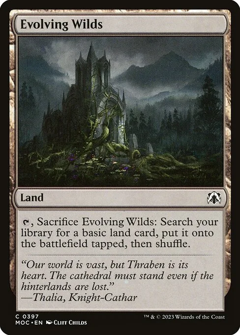 Evolving Wilds, carta Magic di tipo Land illustrata da Cliff Childs
