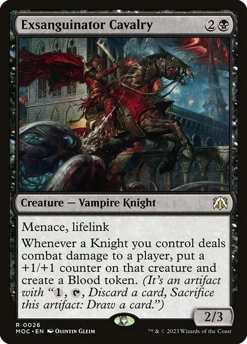 Exsanguinator Cavalry, carta Magic di tipo Creature — Vampire Knight illustrata da Quintin Gleim