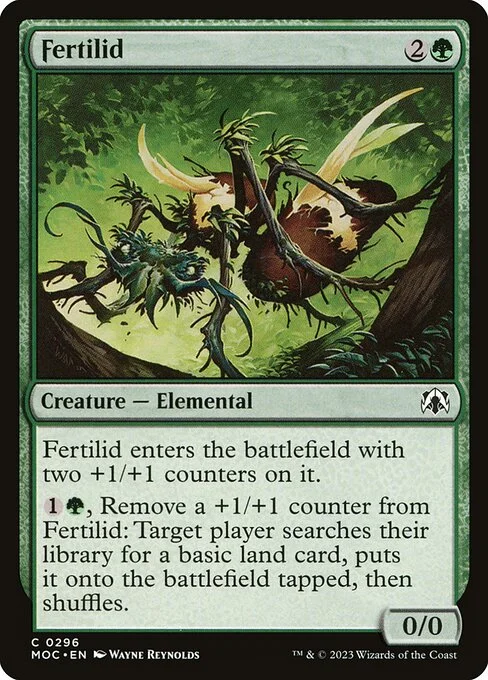 Fertilid, carta Magic di tipo Creature — Elemental illustrata da Wayne Reynolds