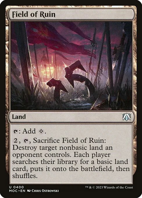 Field of Ruin, carta Magic di tipo Land illustrata da Chris Ostrowski
