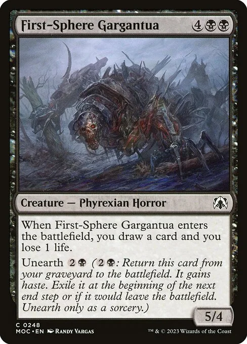 First-Sphere Gargantua, carta Magic di tipo Creature — Phyrexian Horror illustrata da Randy Vargas