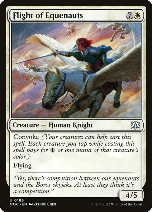 Flight of Equenauts, carta Magic di tipo Creature — Human Knight illustrata da Zezhou Chen