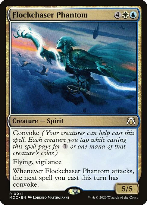 Flockchaser Phantom, carta Magic di tipo Creature — Spirit illustrata da Lorenzo Mastroianni
