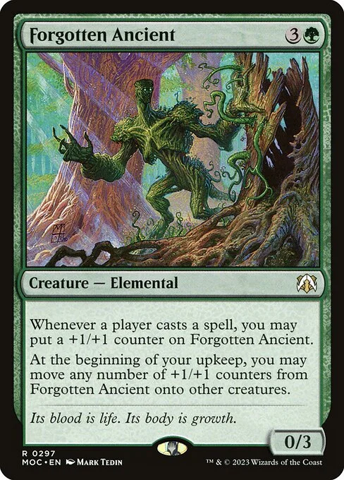 Forgotten Ancient, carta Magic di tipo Creature — Elemental illustrata da Mark Tedin