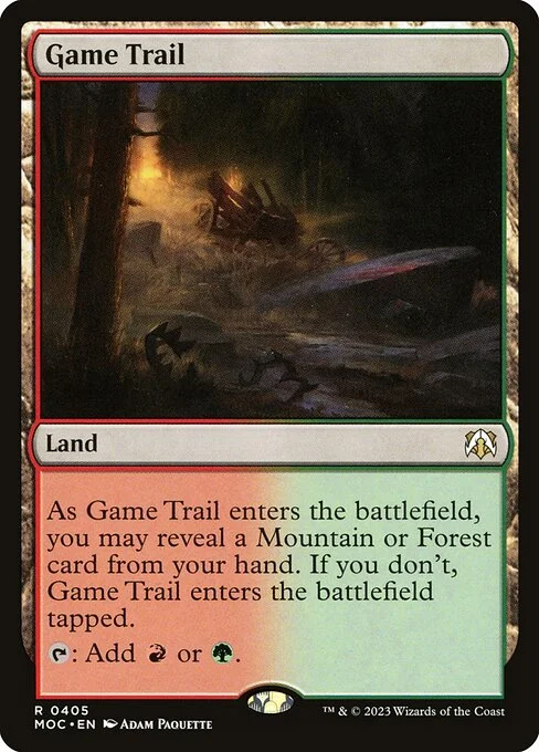 Game Trail, carta Magic di tipo Land illustrata da Adam Paquette