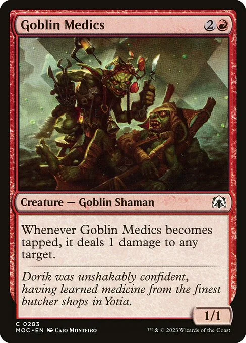 Goblin Medics, carta Magic di tipo Creature — Goblin Shaman illustrata da Caio Monteiro