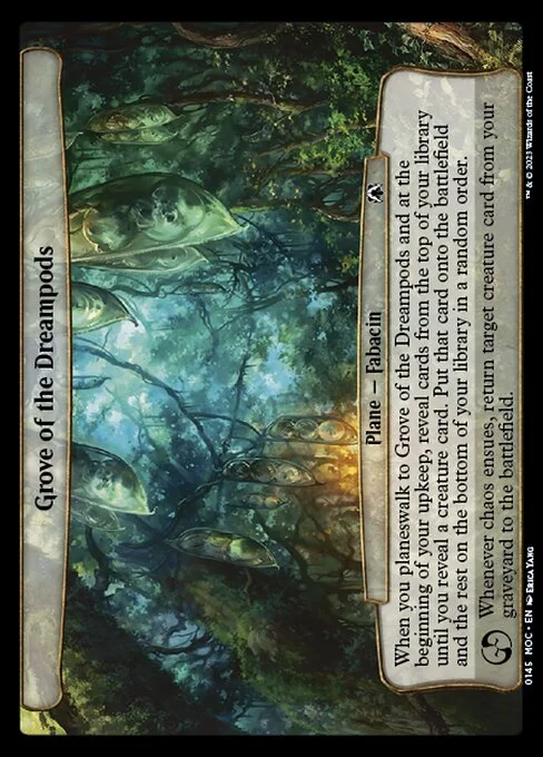Grove of the Dreampods, carta Magic di tipo Plane — Fabacin illustrata da Erica Yang