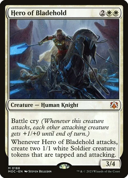 Hero of Bladehold, carta Magic di tipo Creature — Human Knight illustrata da Steven Belledin