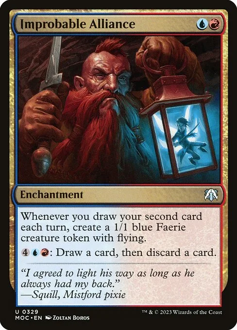 Improbable Alliance, carta Magic di tipo Enchantment illustrata da Zoltan Boros